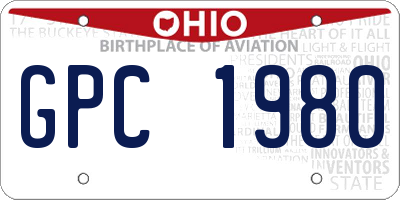 OH license plate GPC1980