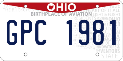 OH license plate GPC1981