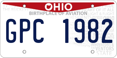 OH license plate GPC1982
