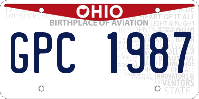 OH license plate GPC1987