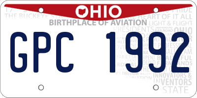 OH license plate GPC1992