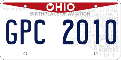 OH license plate GPC2010