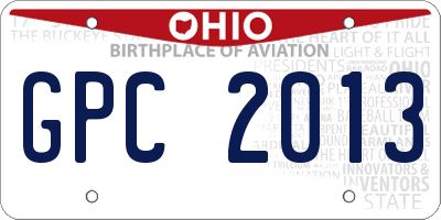 OH license plate GPC2013