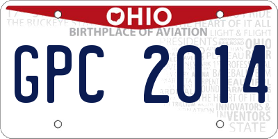 OH license plate GPC2014