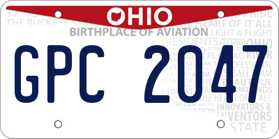 OH license plate GPC2047