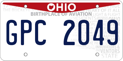OH license plate GPC2049
