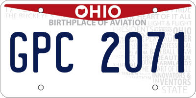 OH license plate GPC2071