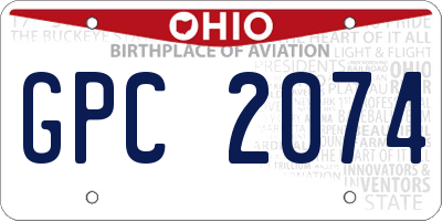 OH license plate GPC2074