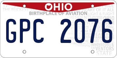 OH license plate GPC2076