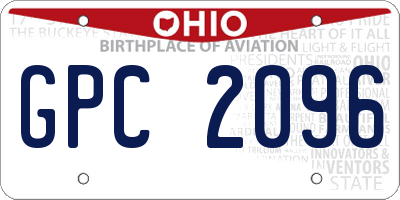 OH license plate GPC2096