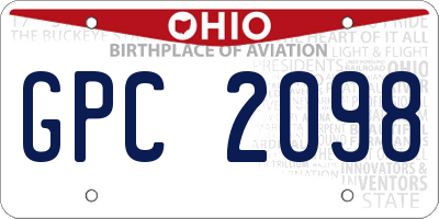 OH license plate GPC2098
