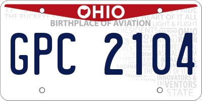 OH license plate GPC2104