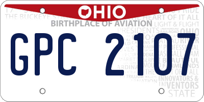 OH license plate GPC2107