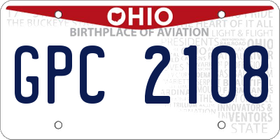 OH license plate GPC2108