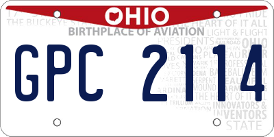 OH license plate GPC2114