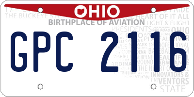 OH license plate GPC2116