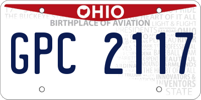 OH license plate GPC2117