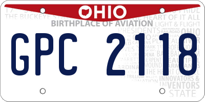 OH license plate GPC2118