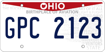 OH license plate GPC2123