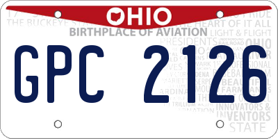 OH license plate GPC2126