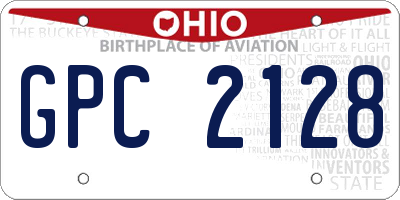 OH license plate GPC2128