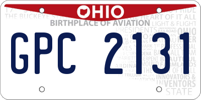 OH license plate GPC2131