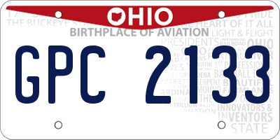 OH license plate GPC2133
