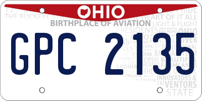 OH license plate GPC2135