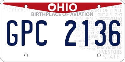 OH license plate GPC2136