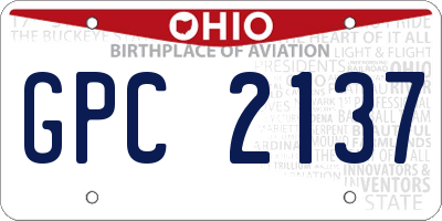 OH license plate GPC2137