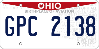 OH license plate GPC2138