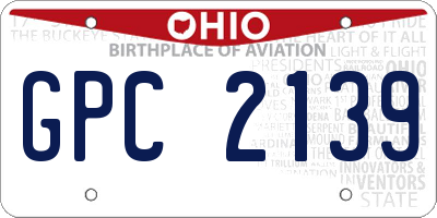 OH license plate GPC2139