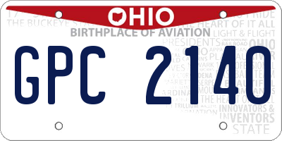 OH license plate GPC2140