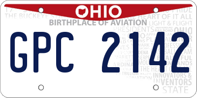 OH license plate GPC2142
