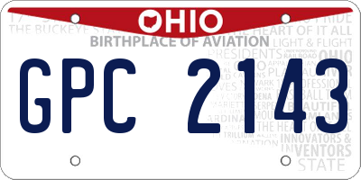 OH license plate GPC2143