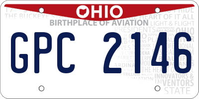 OH license plate GPC2146