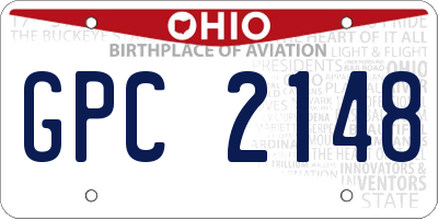OH license plate GPC2148