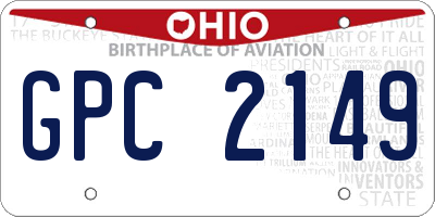 OH license plate GPC2149