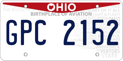 OH license plate GPC2152
