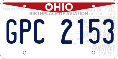 OH license plate GPC2153