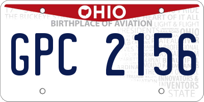 OH license plate GPC2156