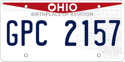 OH license plate GPC2157