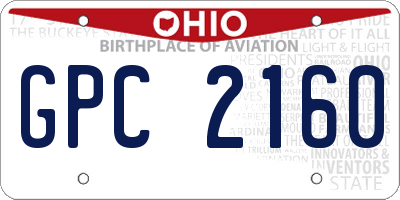 OH license plate GPC2160