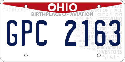 OH license plate GPC2163