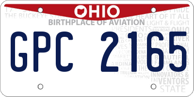 OH license plate GPC2165