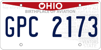 OH license plate GPC2173