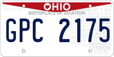 OH license plate GPC2175