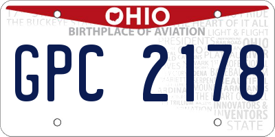 OH license plate GPC2178