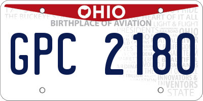 OH license plate GPC2180