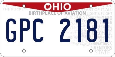 OH license plate GPC2181